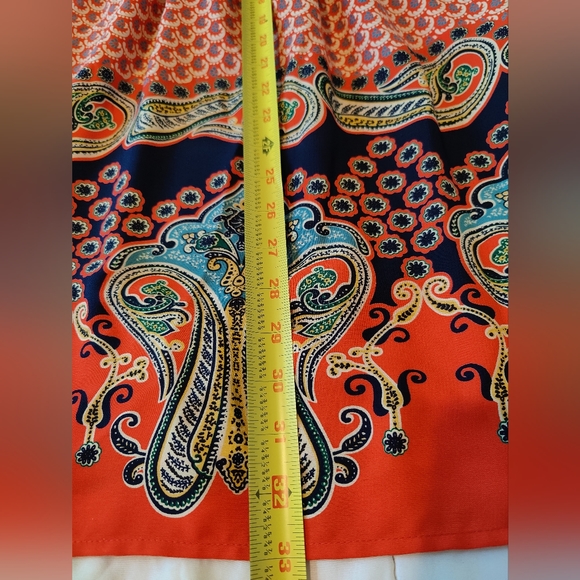 NWT Francesca's Collection Adorable "Mya'n Bohemian Midi Dress (Medium) 🧡🤍🩵🧡 - Picture 12 of 16